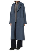 Humility Maxi Cappotto Donna Avio Melange in Lana Riciclata con Spacchi Laterali – UTELLIO – Articolo Ecosostenibile RCS
