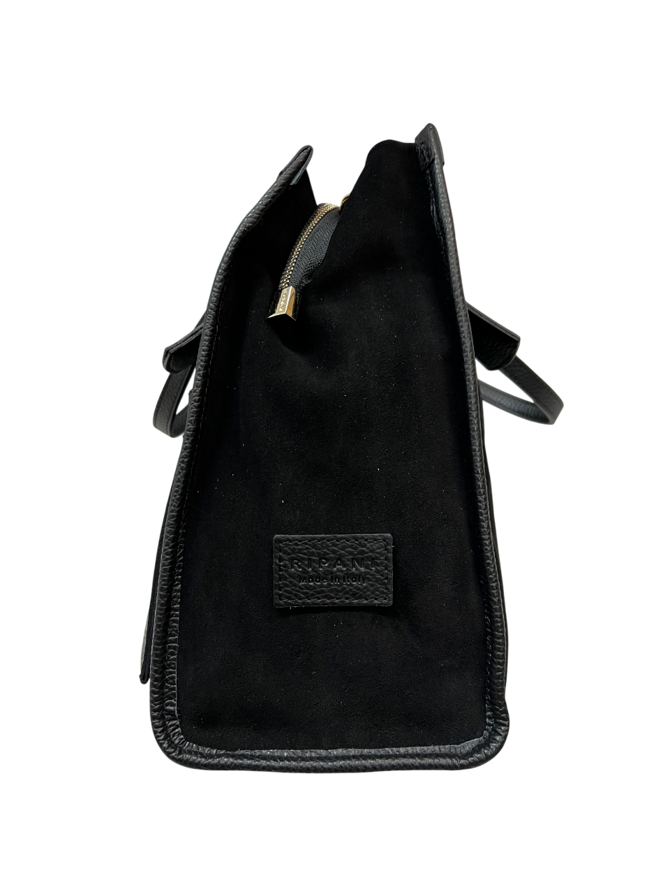 RIPANI Alda Tote Bag L I621ON – Borsa in camoscio e pelle nera (Made in Italy)
