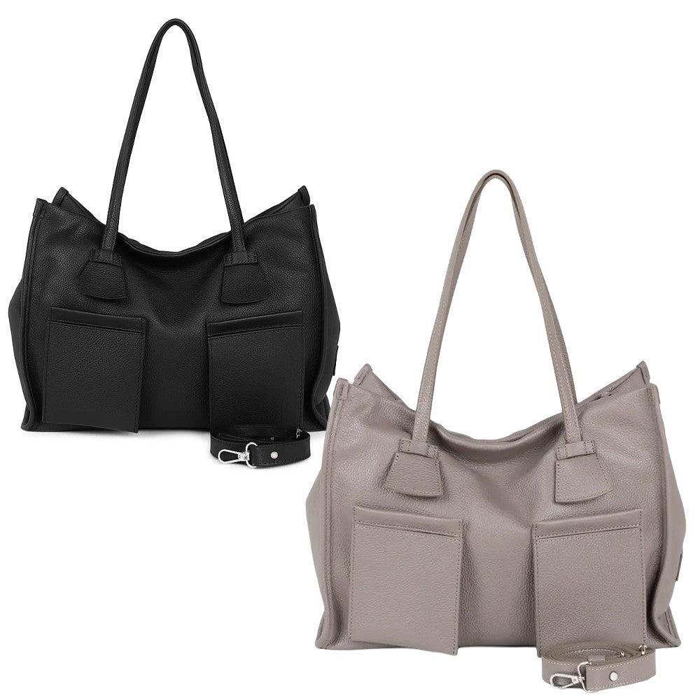 RIPANI Borsa Donna Alda Tote Bag L I621OJ in Pelle Effetto Cervo con Tracolla Regolabile (Made in Italy)