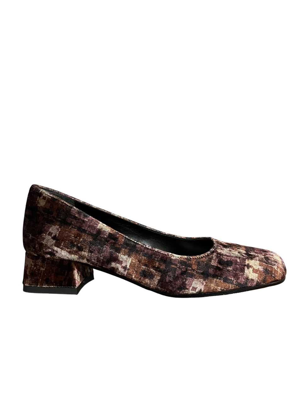 LUCREZIA D’ALTAVILLA Scarpa Donna in Velluto Stampato Punta Quadra NETTUNO con Soletta Memory – Made in Italy