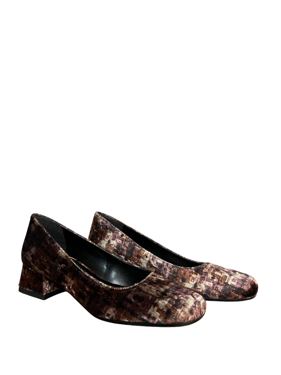LUCREZIA D’ALTAVILLA Scarpa Donna in Velluto Stampato Punta Quadra NETTUNO con Soletta Memory – Made in Italy