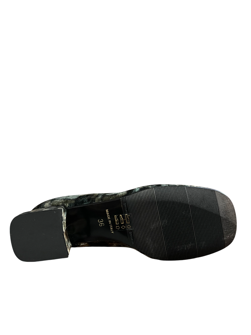 LUCREZIA D’ALTAVILLA Scarpa Donna in Velluto Stampato Punta Quadra NETTUNO con Soletta Memory – Made in Italy