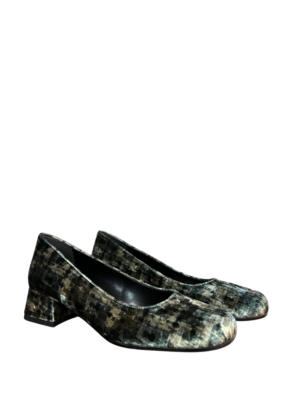 LUCREZIA D’ALTAVILLA Scarpa Donna in Velluto Stampato Punta Quadra NETTUNO con Soletta Memory – Made in Italy