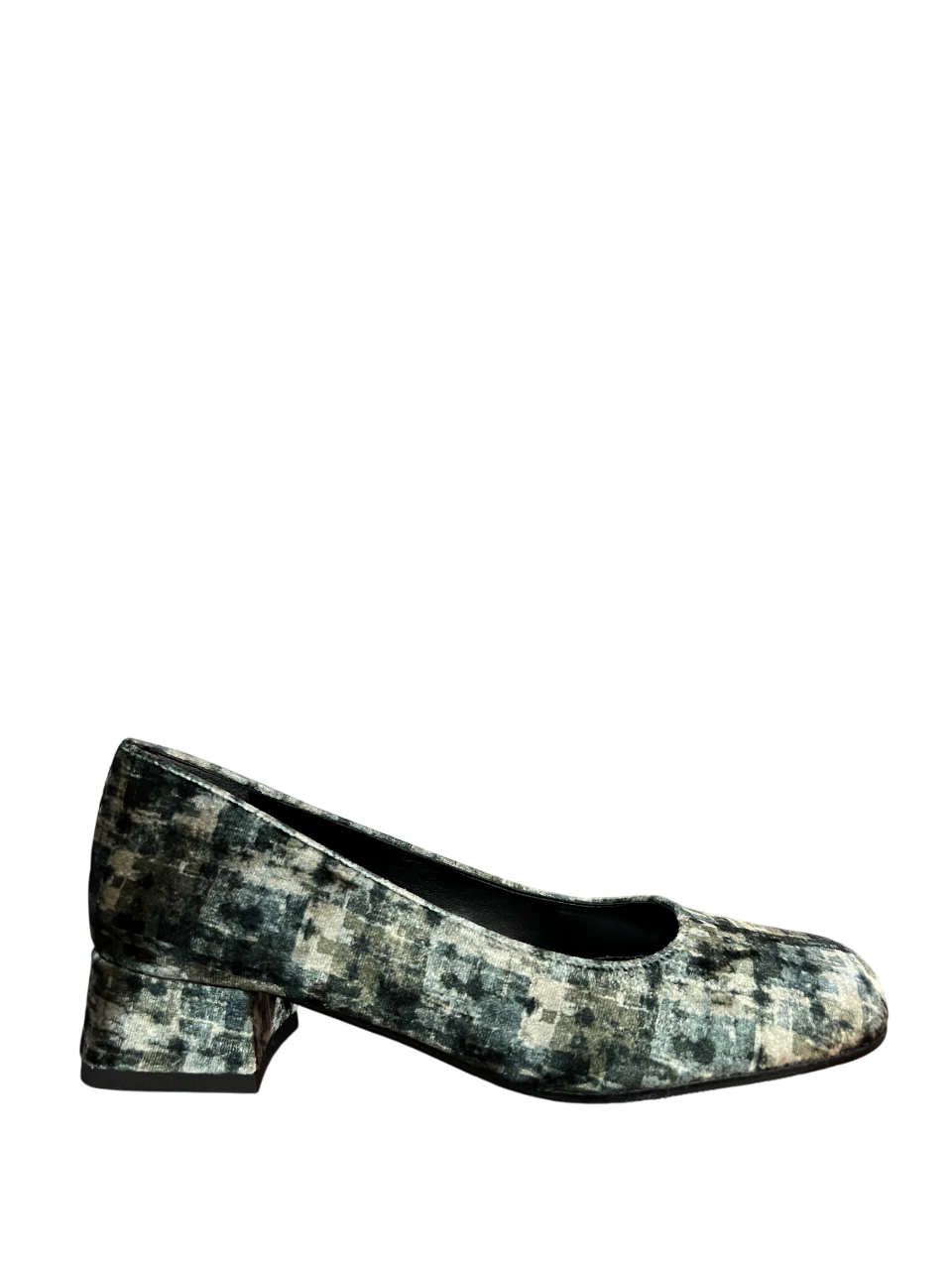 LUCREZIA D’ALTAVILLA Scarpa Donna in Velluto Stampato Punta Quadra NETTUNO con Soletta Memory – Made in Italy