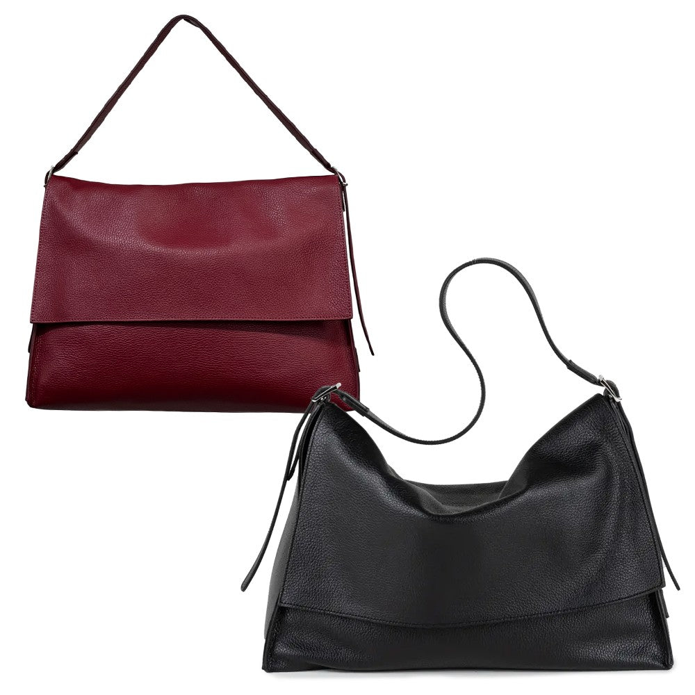 RIPANI Natalie Borsa a Spalla Grande I781OJ in Pelle Effetto Cervo con Patta e Zip (41x28x12)
