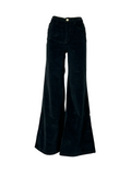 J-CUBE BIL 301 jeans donna velluto 2000 righe nero maxi flare 97 cotone Made in Italy a palazzo NARCISO TWEED MADE IN ITALY