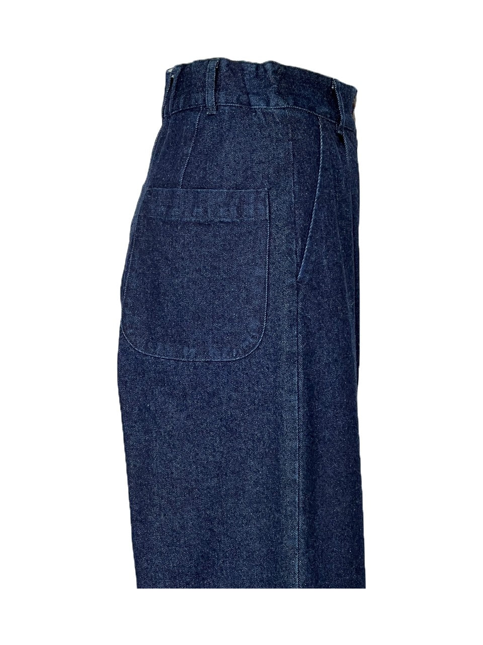 4.10 by BottegaChilometriZero Pantalone Donna Jeans Scuro Vita Alta Palazzo DD25353 “PIANETA” – Cotone Riciclato