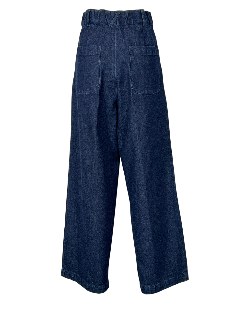 4.10 by BottegaChilometriZero Pantalone Donna Jeans Scuro Vita Alta Palazzo DD25353 “PIANETA” – Cotone Riciclato