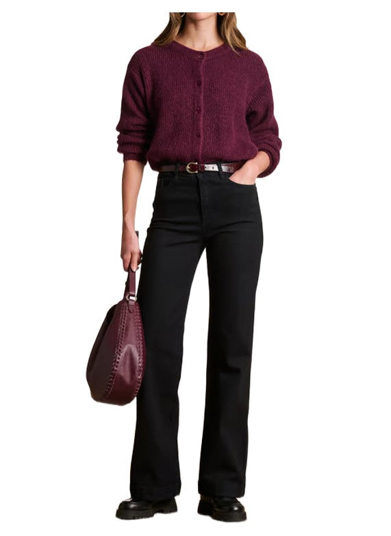 LA FEE MARABOUTEE Jeans Donna Denim Nero a Gamba Dritta EVAN-E – Cotone Biologico GOTS (108 cm)