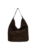 HUMILITY Borsa Donna Hobo in Camoscio Marrone KOBO – Chiusura a Pressione, Tasca Zip