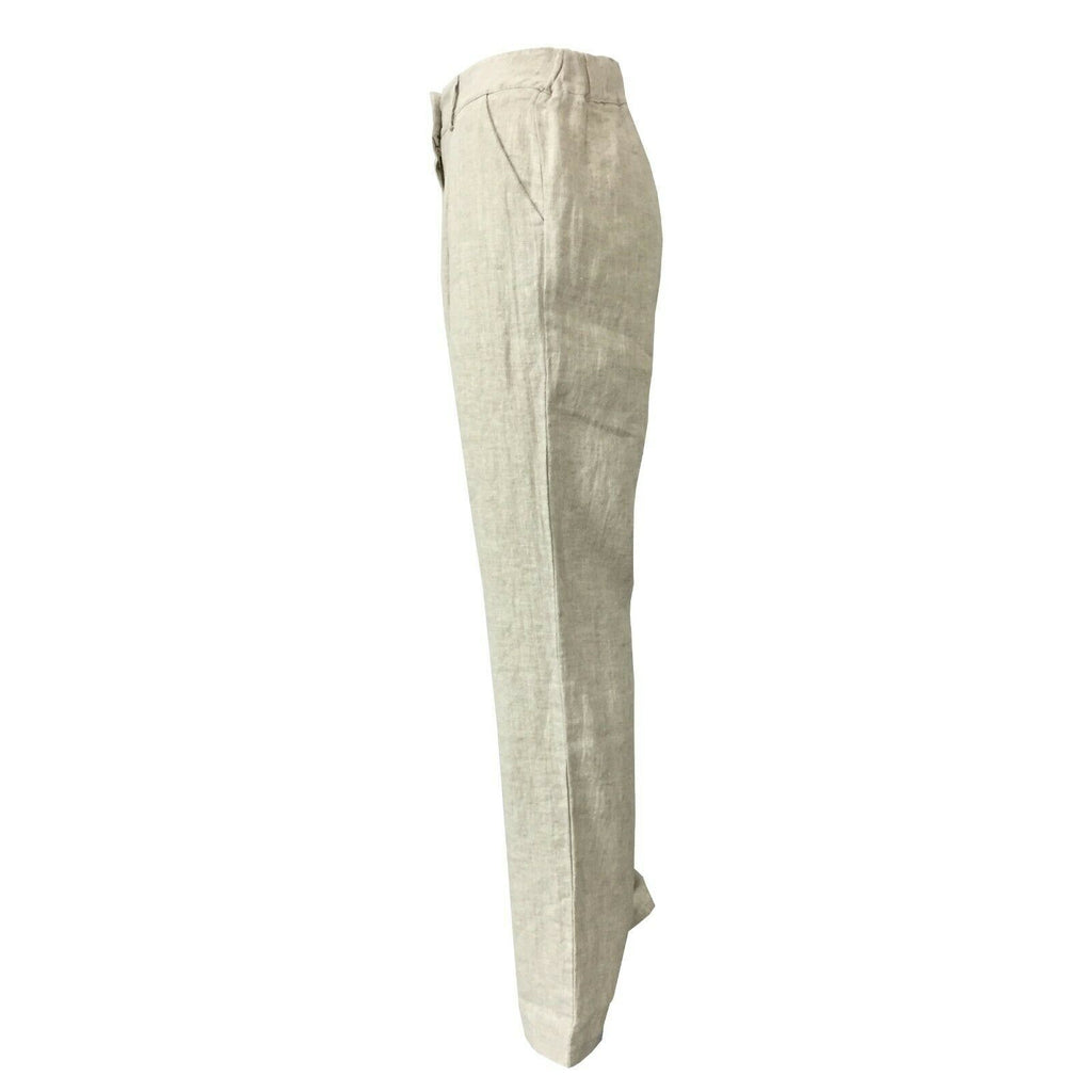 HUMILITY 1949 pantalone donna vita alta con pences écru mod HB1181 MADE IN ITALY