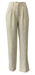 HUMILITY 1949 pantalone donna vita alta con pences écru mod HB1181 MADE IN ITALY