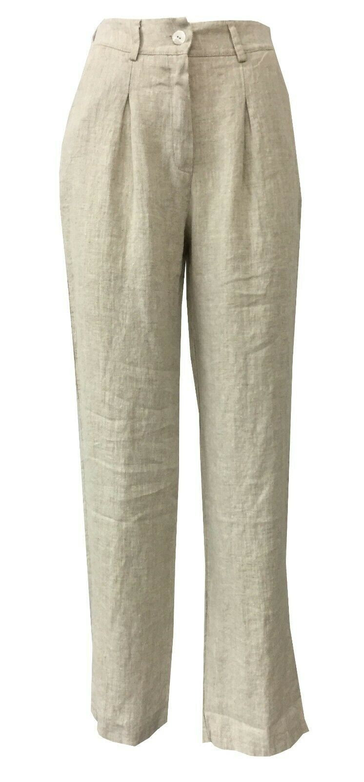 HUMILITY 1949 pantalone donna vita alta con pences écru mod HB1181 MADE IN ITALY