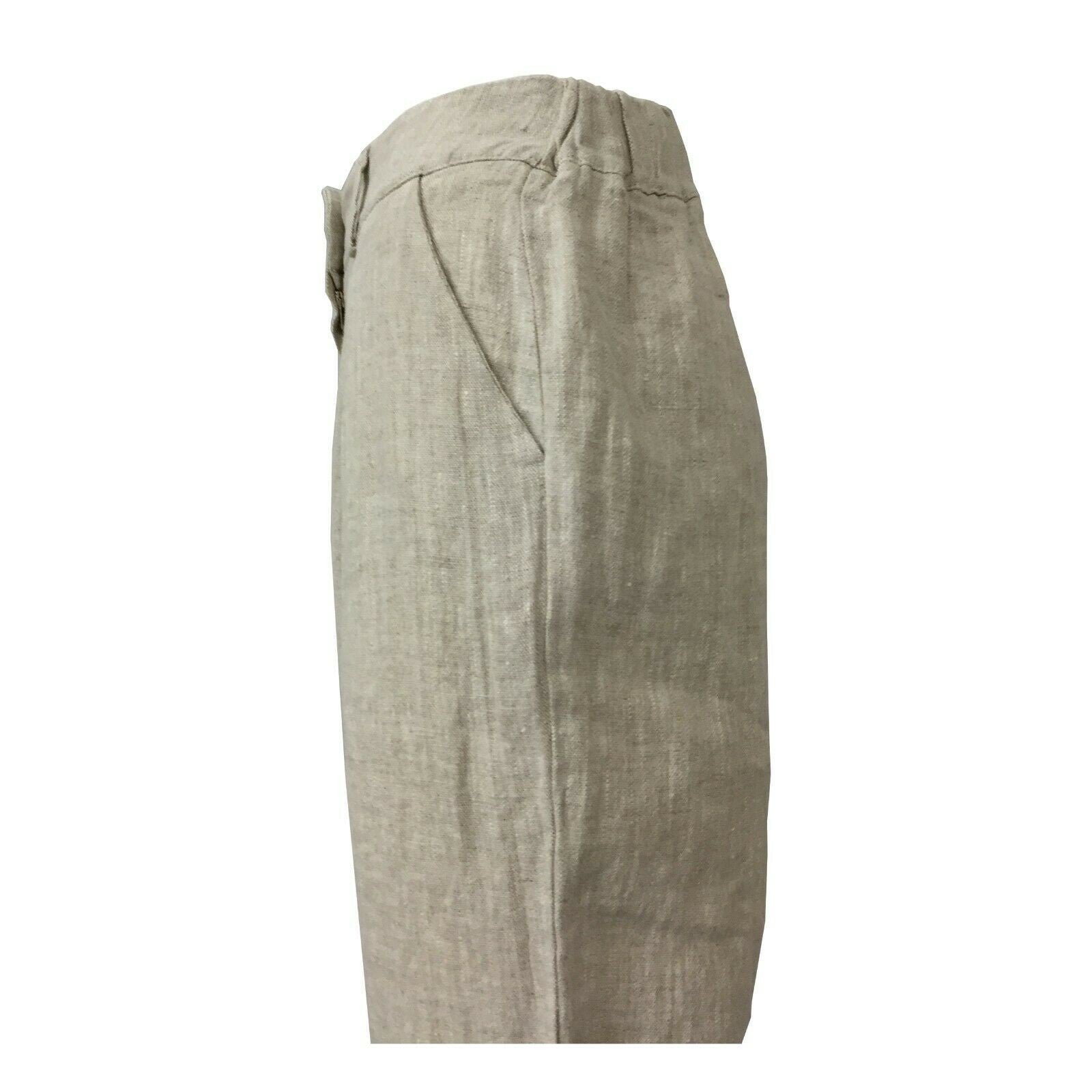 HUMILITY 1949 pantalone donna vita alta con pences écru mod HB1181 MADE IN ITALY