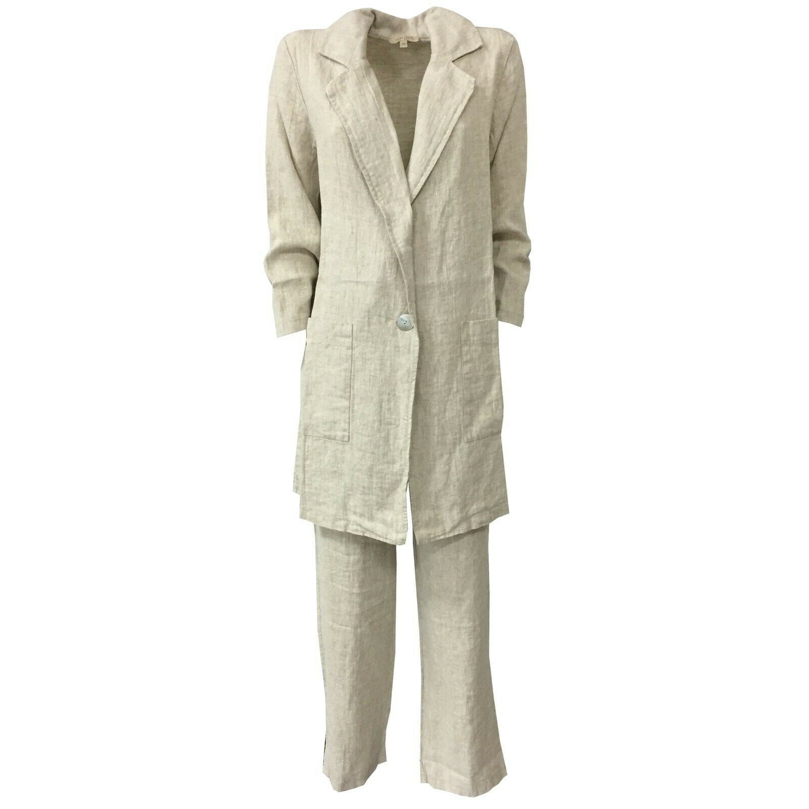 HUMILITY 1949 pantalone donna vita alta con pences écru mod HB1181 MADE IN ITALY