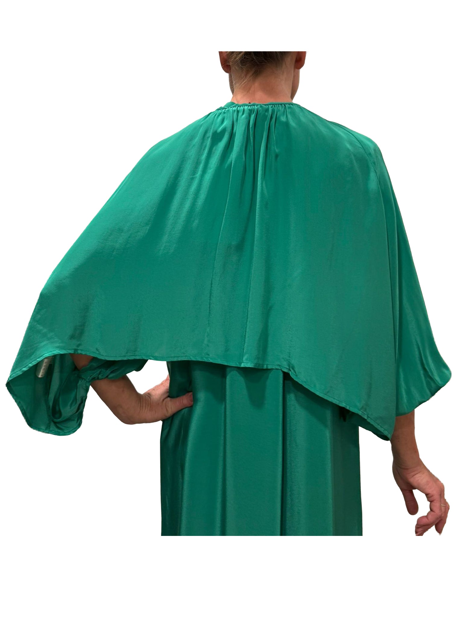 WU’SIDE coprispalla donna smeraldo art. CSP 26359 in viscosa Made in Italy
