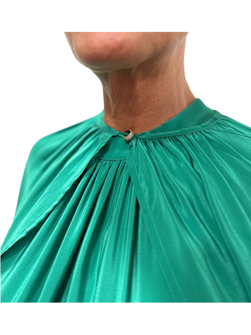 WU’SIDE coprispalla donna smeraldo art. CSP 26359 in viscosa Made in Italy