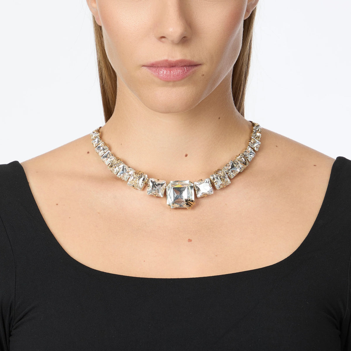SODINI Collana Donna Daphne Oro con Catena Panther, Cristalli e Foglie Dorate 552515