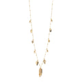 SODINI Collana Lunga Donna Daphne Oro con Foglie Pendenti, Perle e Strass 552521