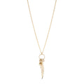 SODINI Collana Donna Daphne Oro con Catena Groumette, Perla, Zirconi e Foglie Pendenti 552524