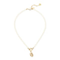 SODINI Collana Donna Daphne Oro con Perle, Foglia Pendente e Strass 552526