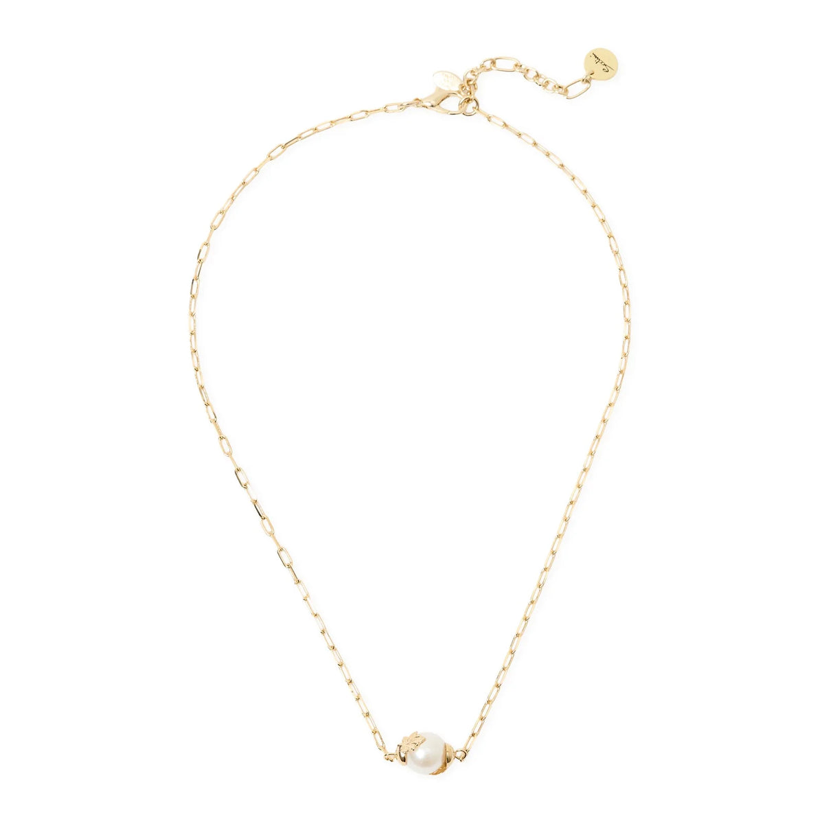 SODINI Collana Donna Daphne Oro con Catena Forzatina, Perla e Foglie Dorate 552527