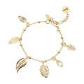 SODINI Bracciale Donna Daphne Oro con Catena Groumette, Boule e Foglie Pendenti 552532