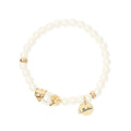 SODINI Bracciale Elastico Donna Daphne Oro con Perle e Foglie Dorate 552534