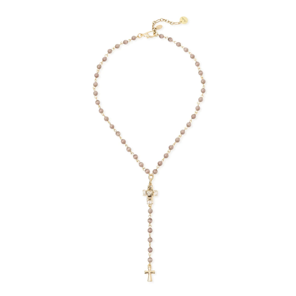 SODINI Collana Donna Naos Grigio e Oro a Y con Sfere e Croci 552585C