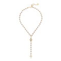 SODINI Collana Donna Naos Grigio e Oro a Y con Sfere e Croci 552585C