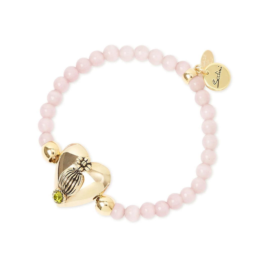 SODINI Bracciale Donna Naos Rosa con Sfere, Cuore Bombato e Cristallo 552590V