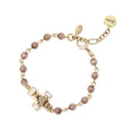 SODINI Bracciale Donna Naos Grigio e Oro con Sfere Incatenate e Croce con Zirconi 552591C