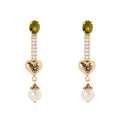 SODINI Orecchini Donna Naos Oro con Cristallo Olivina, Cuore e Perla 552597