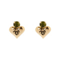 SODINI Orecchini Donna Naos Oro con Cuore Bombato e Cristallo Olivina 552601