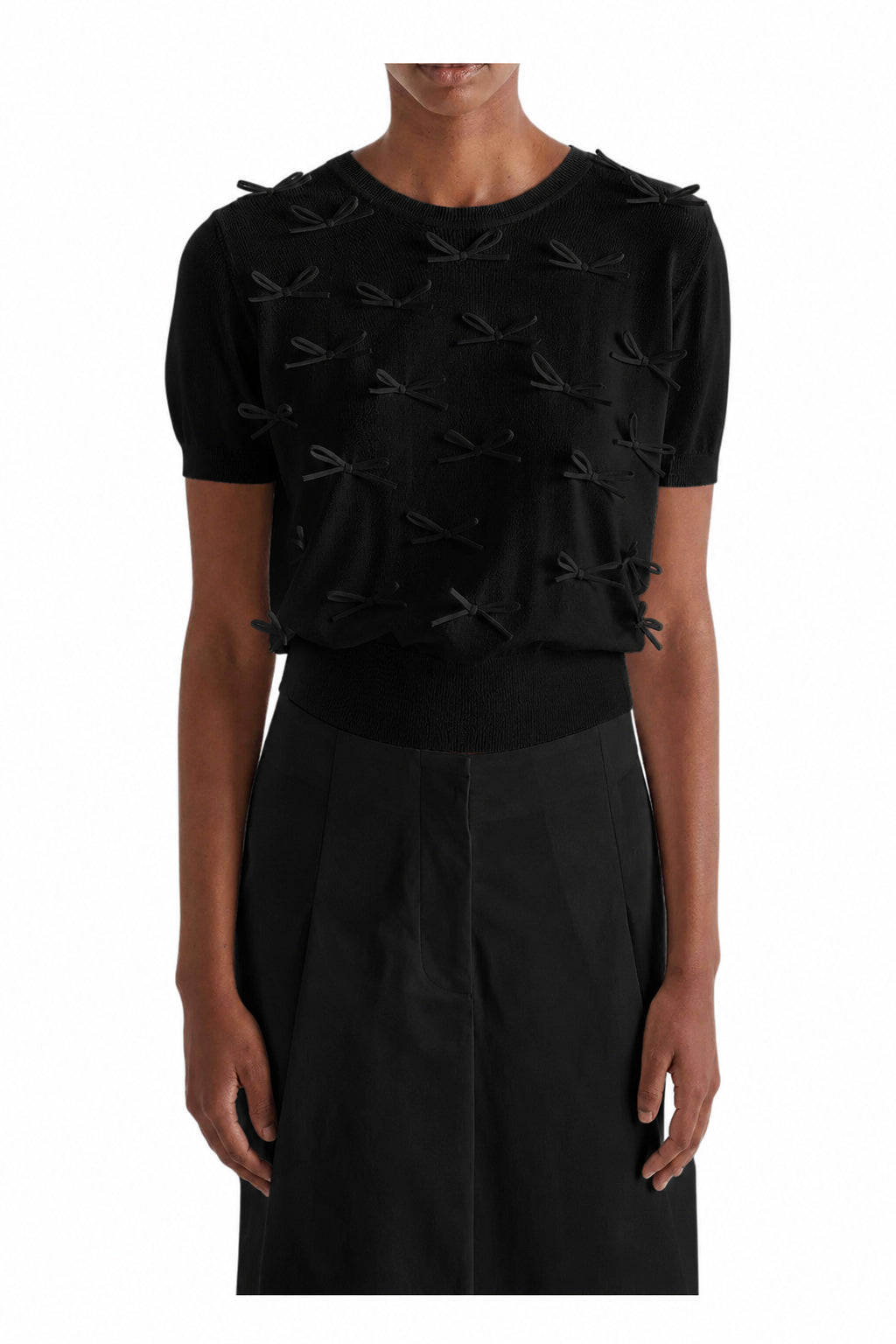 M6PZ54 MEIMEIJ Maglia Donna Fiocchi Applicati