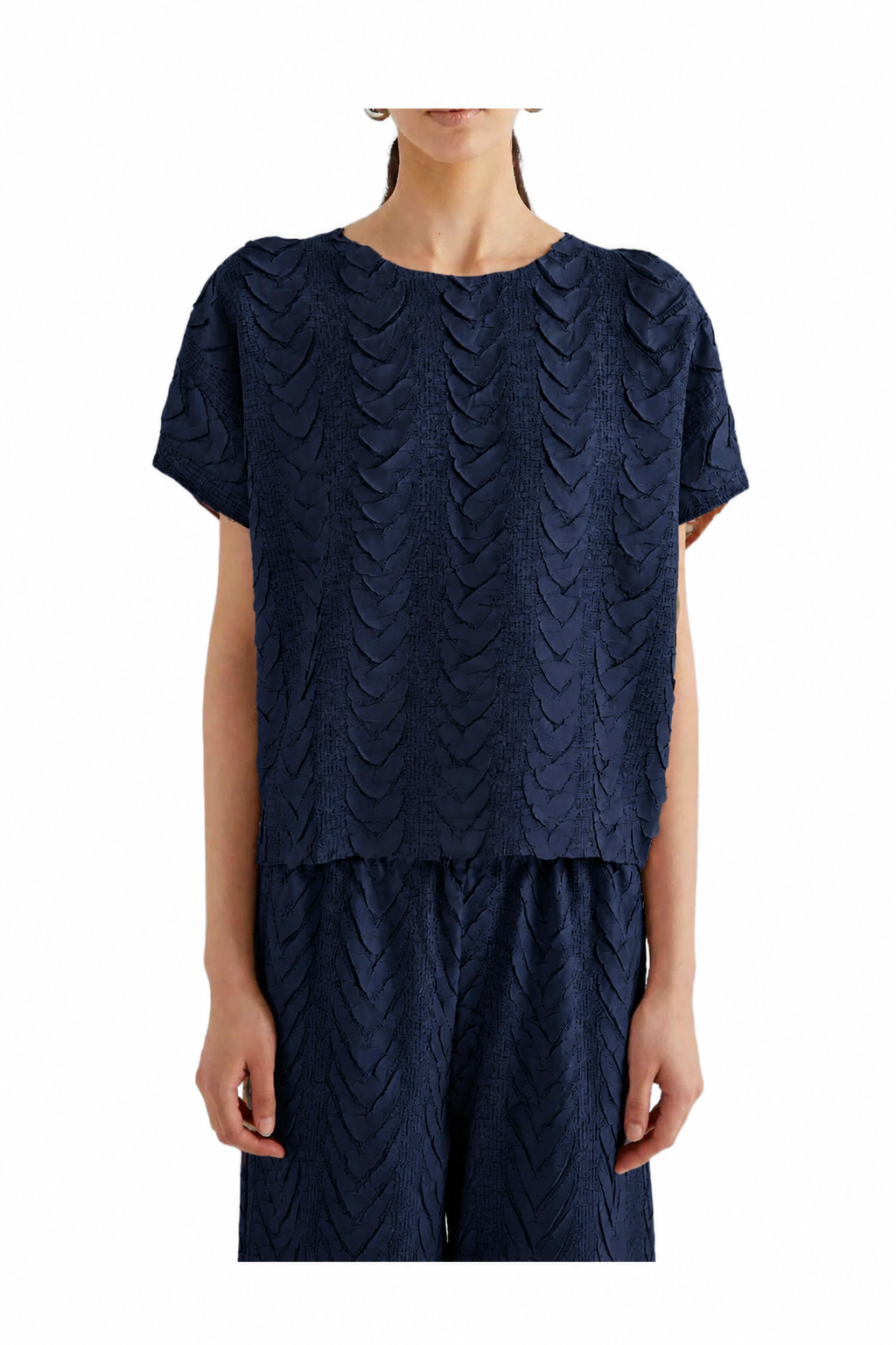 M6PY004 MEIMEIJ Blusa Plissettata Treccia