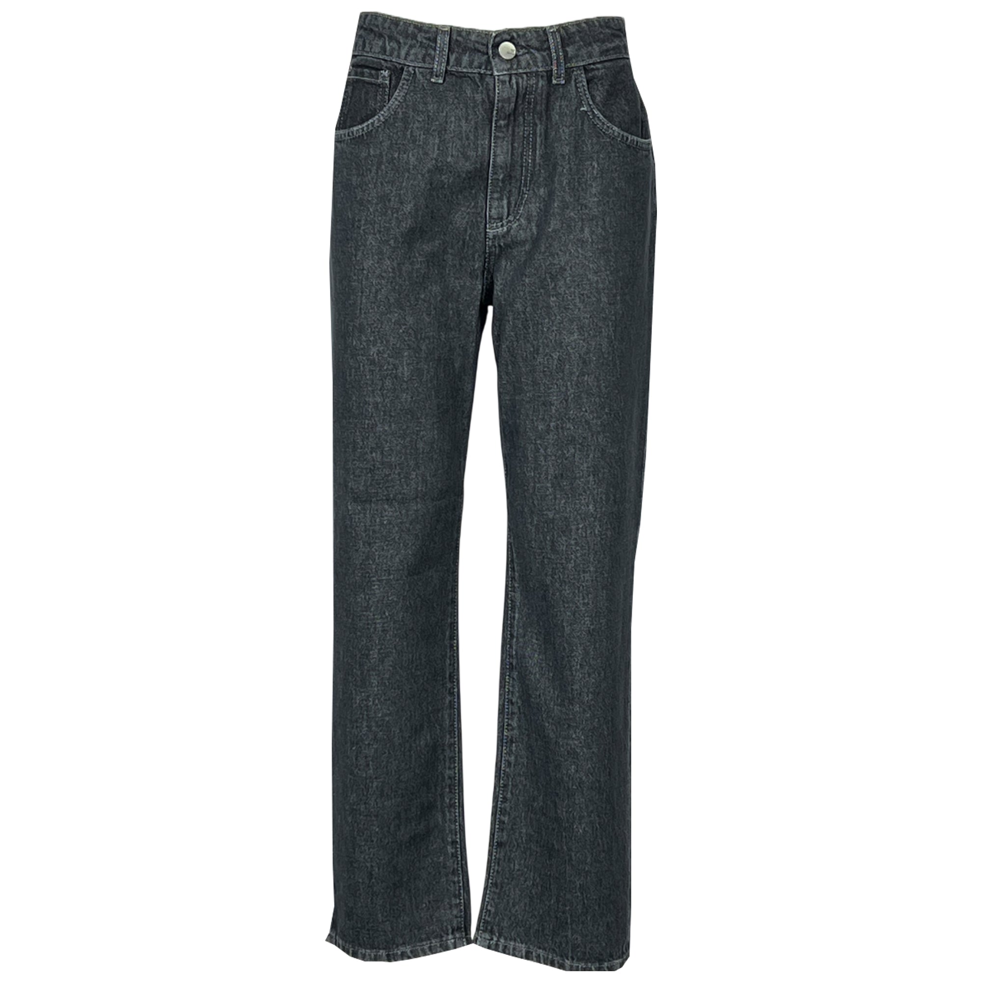 NOIR 'N' BLEU jeans donna nero vita alta VIC-L313 BOYFRIEND Made in Italy