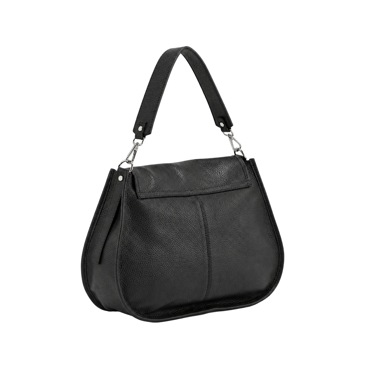 RIPANI Bina 1081OJ Borsa a Spalla L Nera in Pelle Effetto Cervo Made in Italy