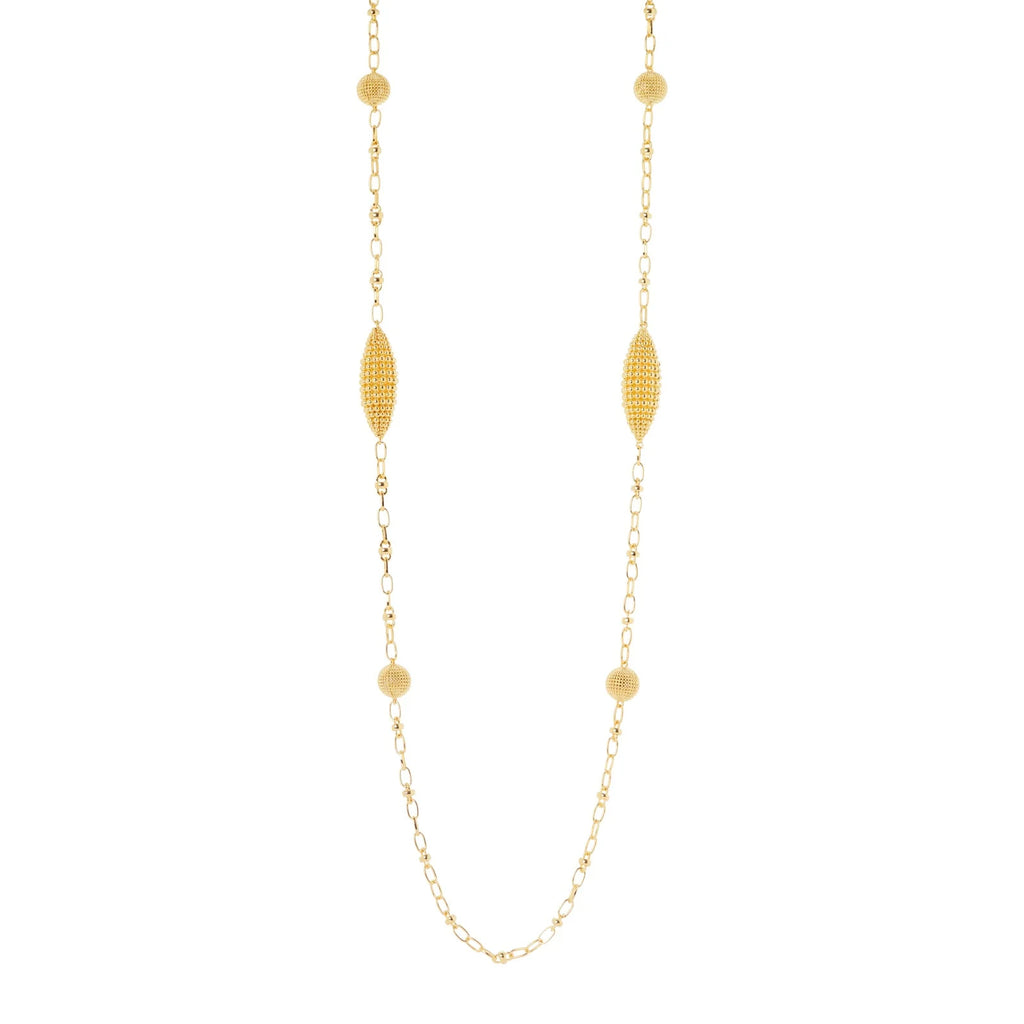 Sodini Collana Lunga Pompei 800005D Oro con Elementi Reticolati e Microsfere