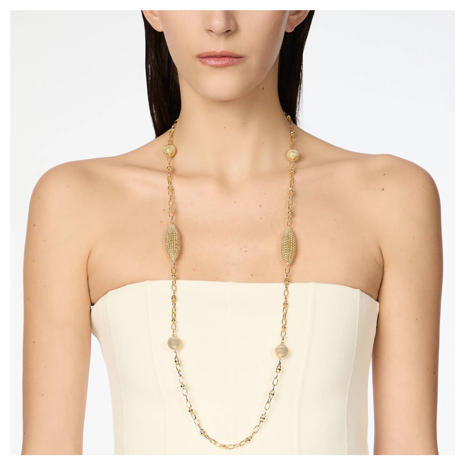 Sodini Collana Lunga Pompei 800005D Oro con Elementi Reticolati e Microsfere