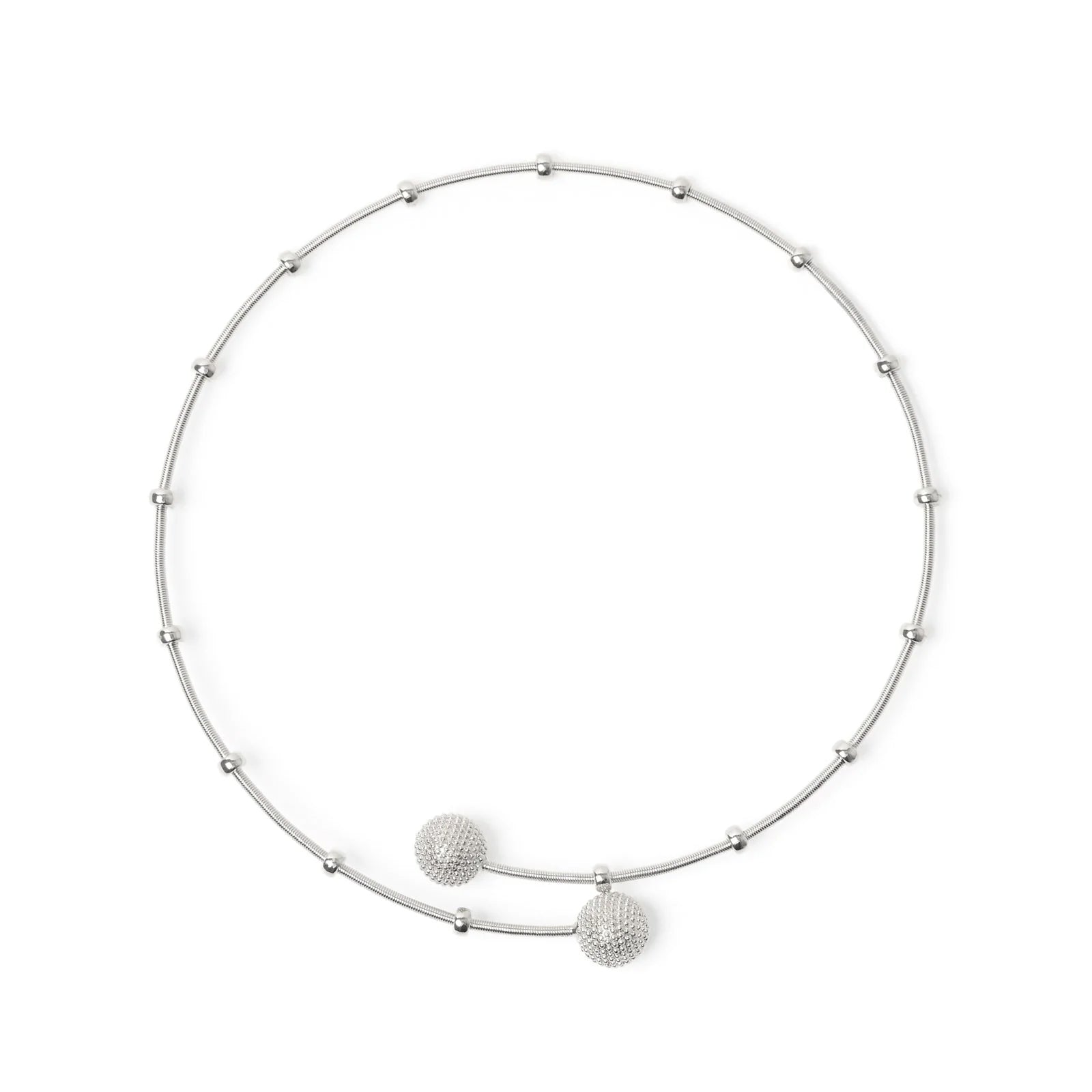 Sodini Collana Corta Pompei 800008A Argento a Filo con Anellini e Boule