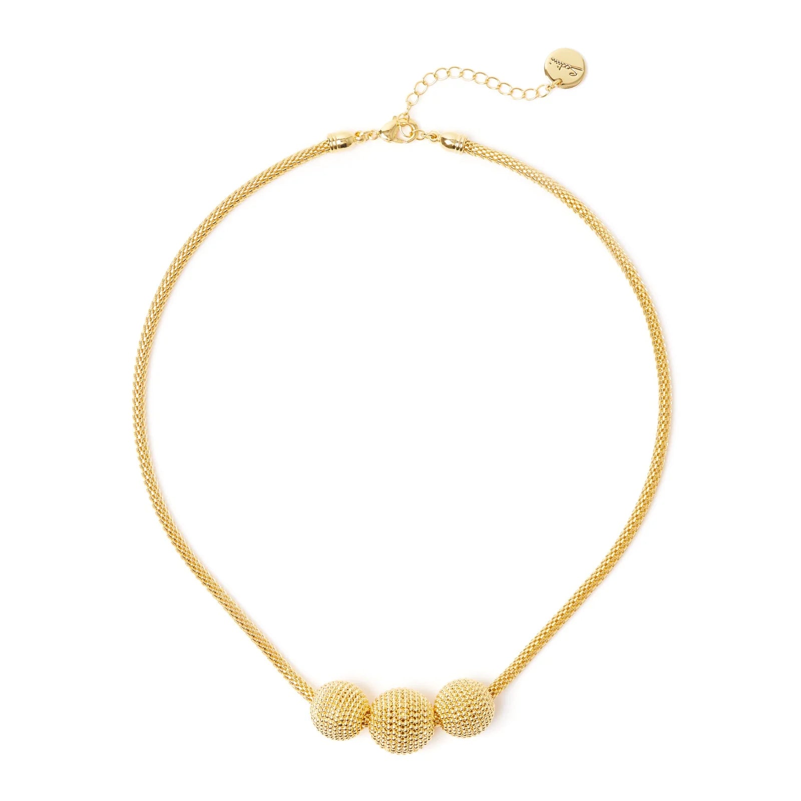 Sodini Girocollo Pompei 800009D Oro con Catena e Tre Sfere Reticolate