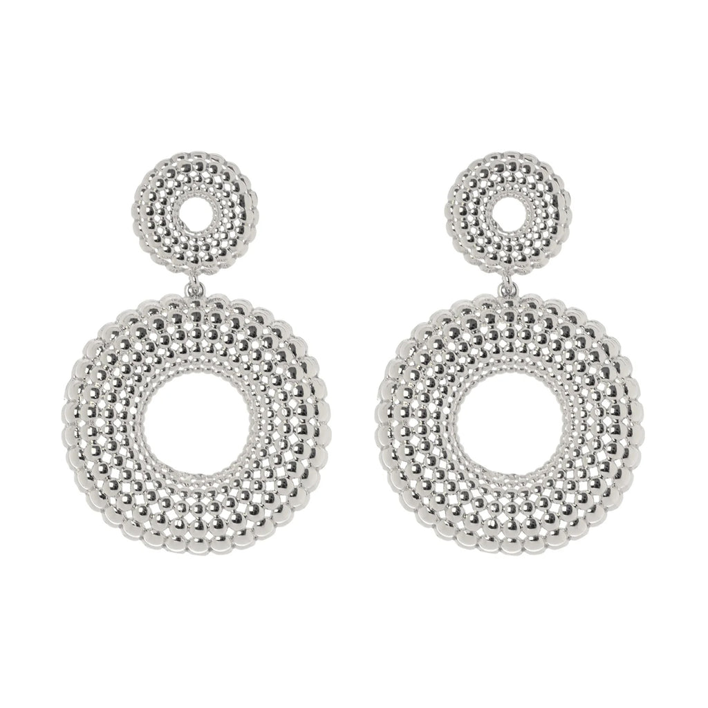Sodini Orecchini Pompei 800014 Argento e Oro a Due Cerchi con Microsfere