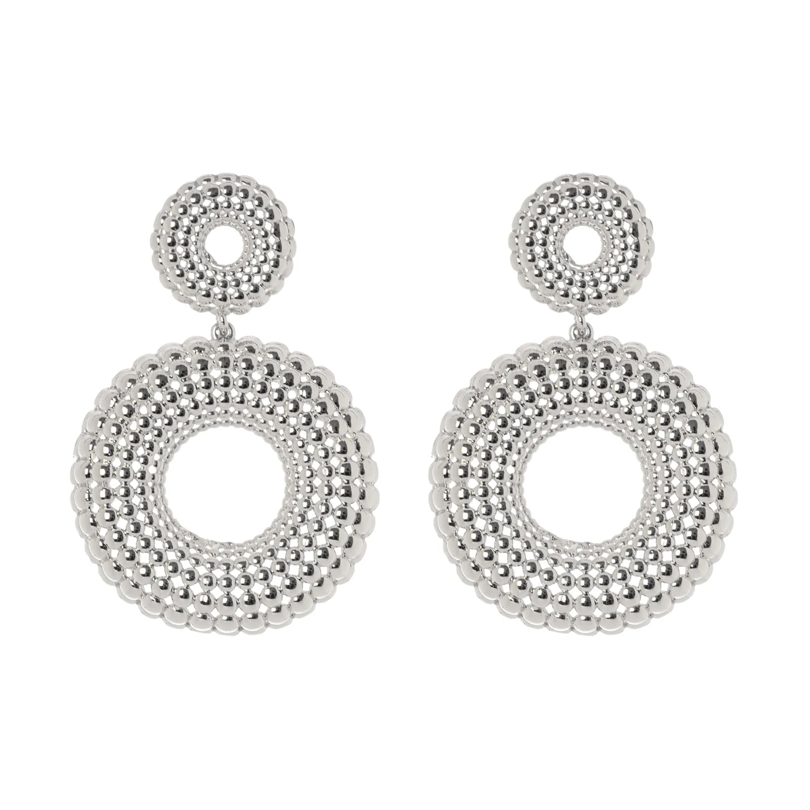 Sodini Orecchini Pompei 800014 Argento e Oro a Due Cerchi con Microsfere