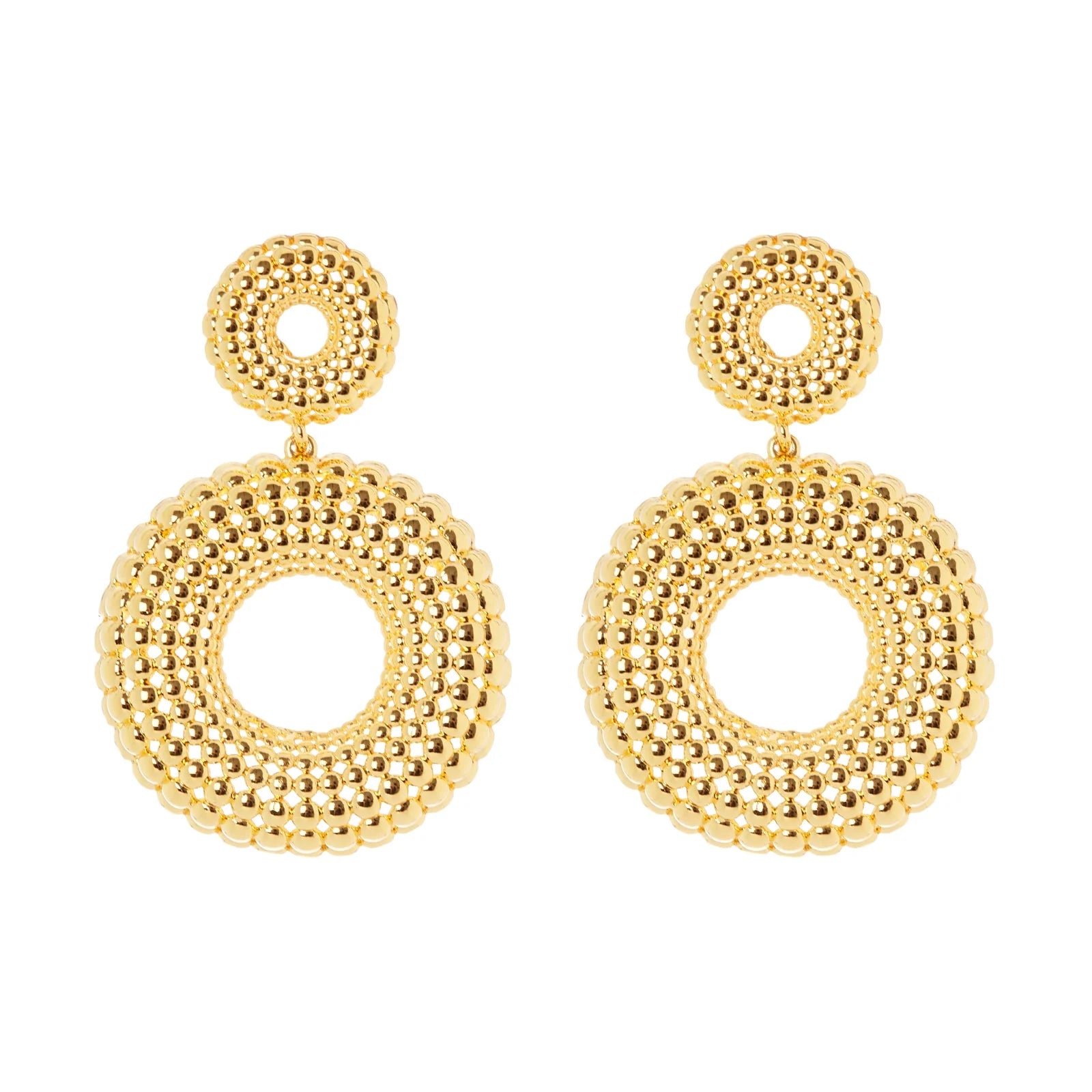 Sodini Orecchini Pompei 800014 Argento e Oro a Due Cerchi con Microsfere