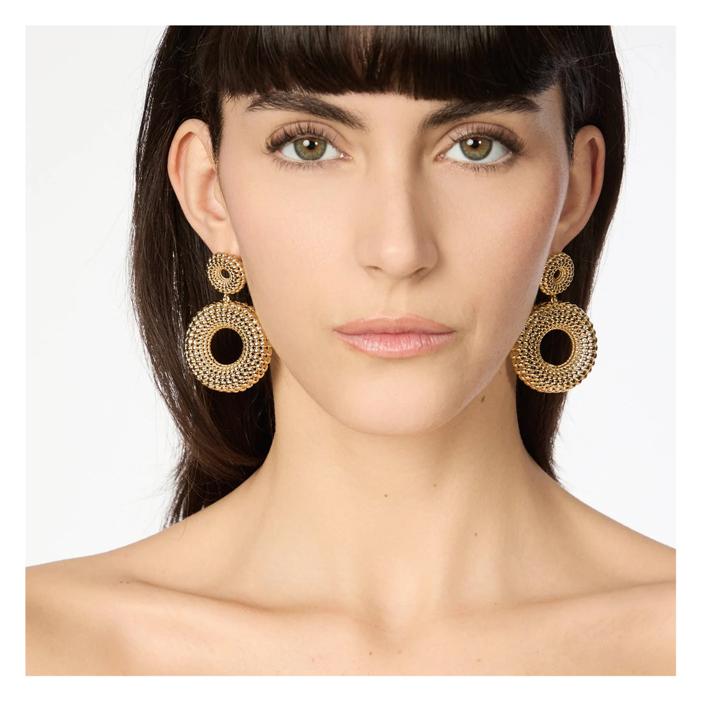 Sodini Orecchini Pompei 800014 Argento e Oro a Due Cerchi con Microsfere