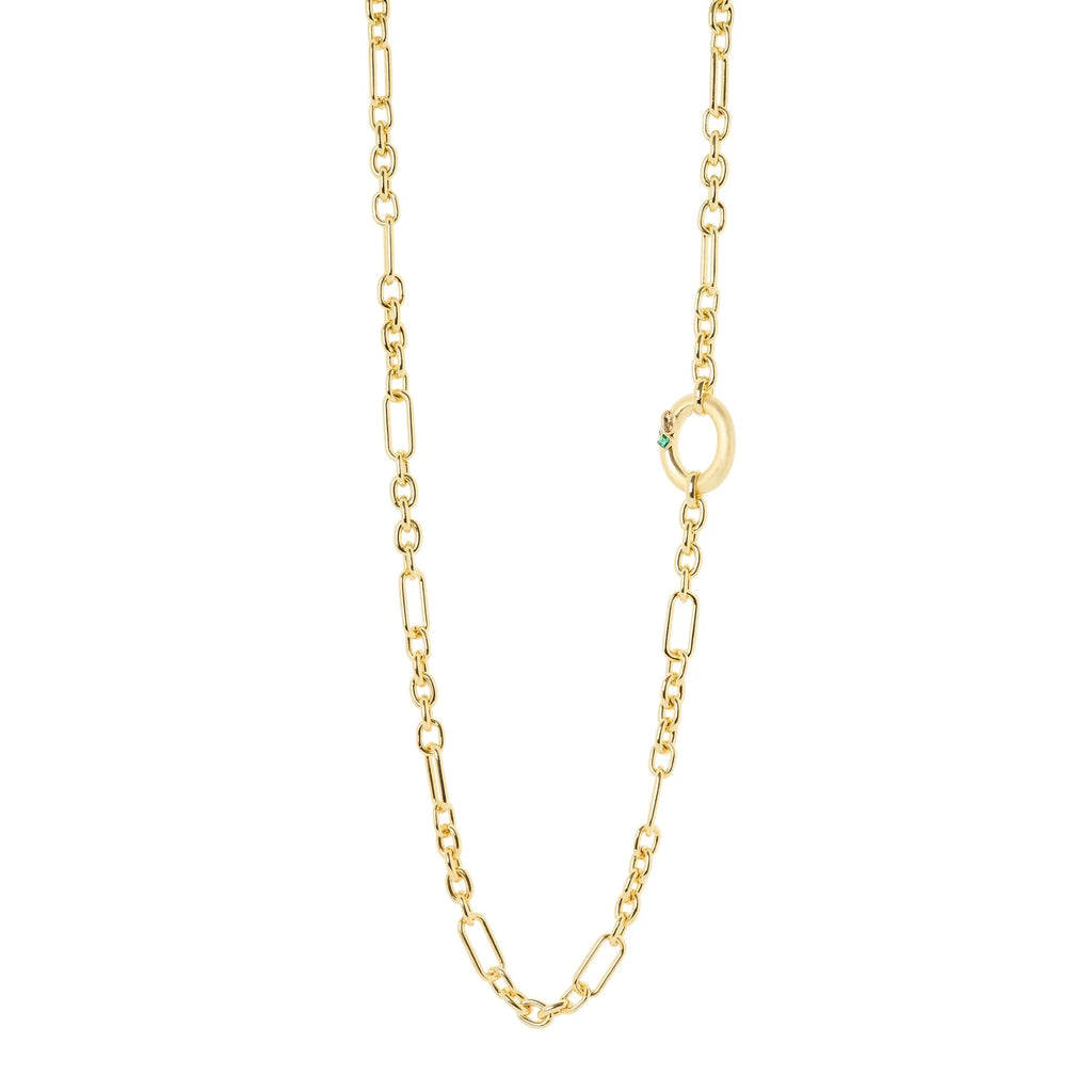 SODINI Collana Lunga Donna Emilia Multicolor Oro Satinato con Maglia Ovale e Cristalli 800032W