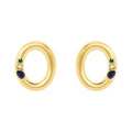 SODINI Orecchini Donna Emilia Multicolor Oro Satinato con Grande Anello Ovale e Cristalli 800048W
