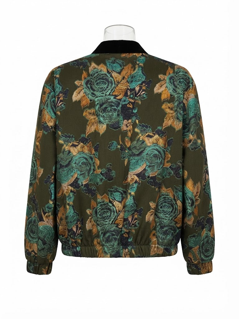 WU-SIDE Giacca Bomber Donna Militare Arancio in Seta e Viscosa
