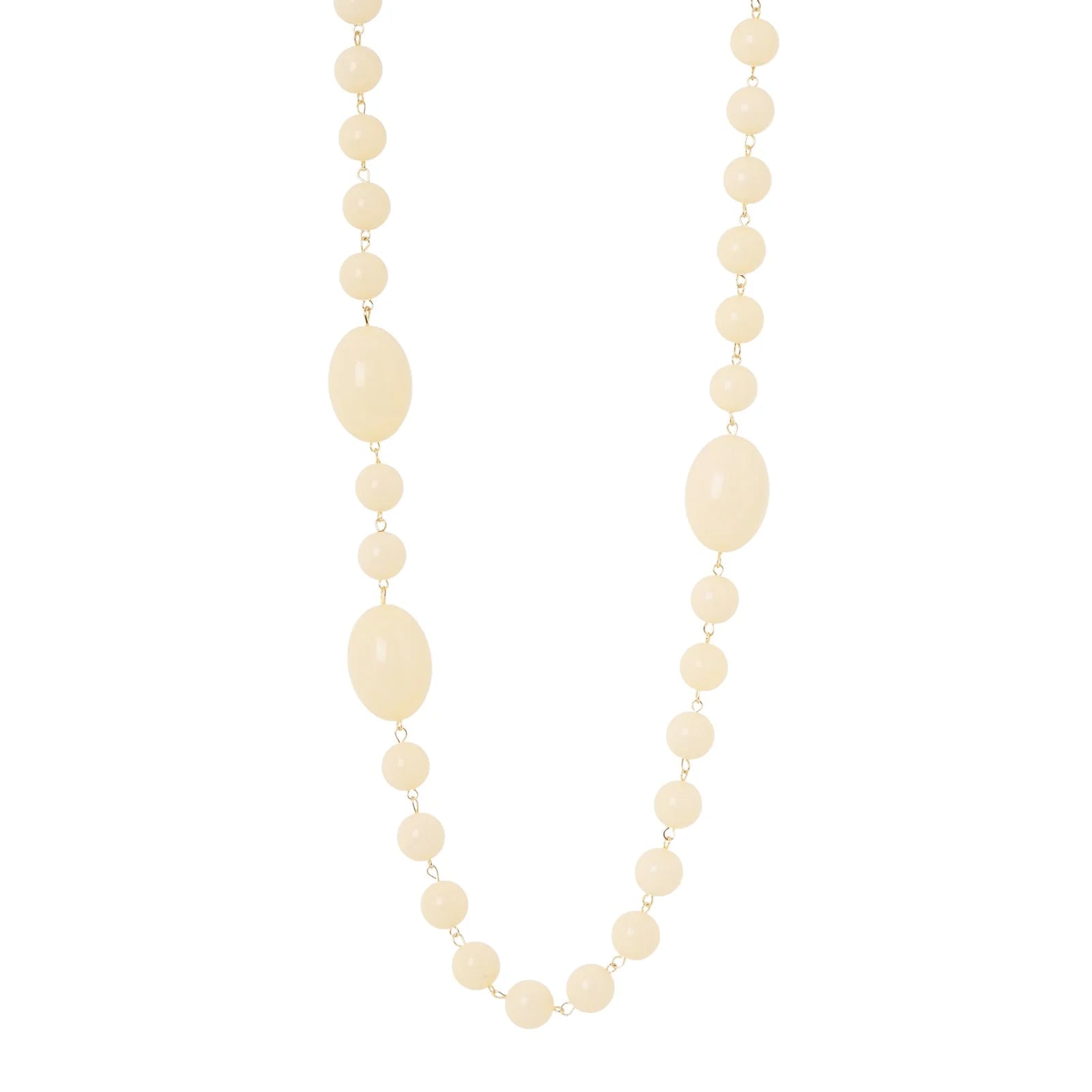 Sodini Collana Lunga Vieste Avorio e Oro con Boule ed Elementi Ovali Vieste 852288K
